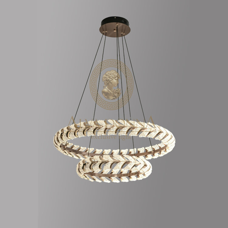 Люстра 78133-800+500 Korean/GD LED 150W 3000-6000K D800*H100/D500*H100