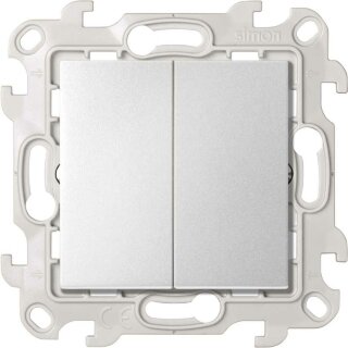 Simon 24 алюминий Выключатель 2-кл 10AX 250В~ Harmonie
