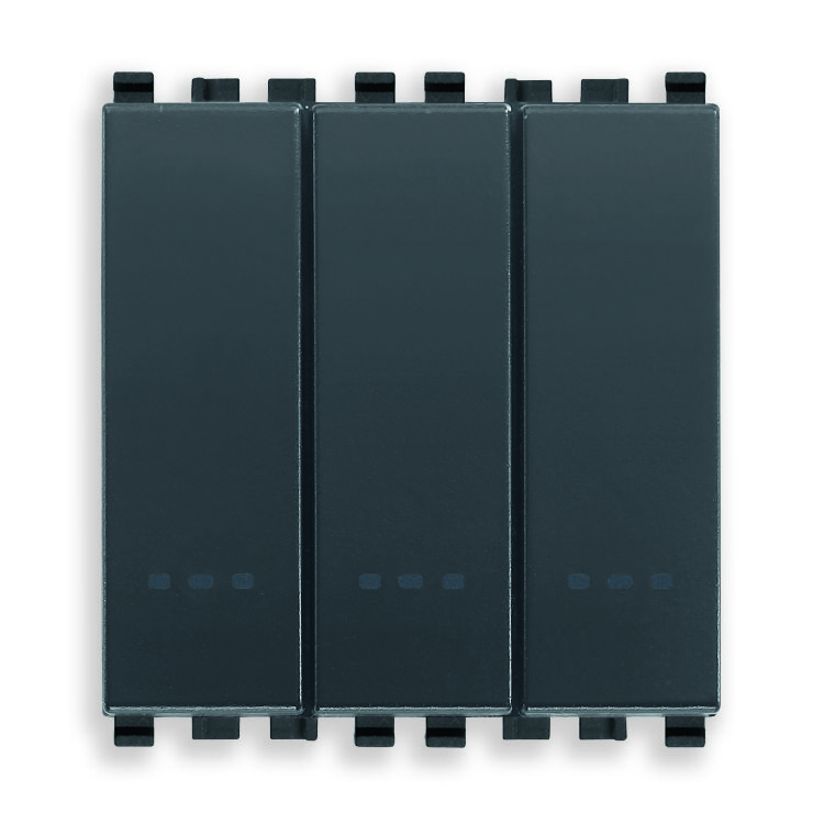 VIMAR Eikon Выключатель тройной 1P 20AX Серый 20003