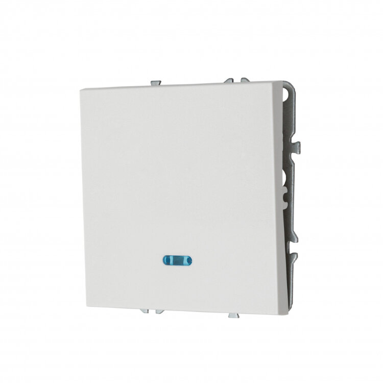 MIKAMI MI-5 Выключатель 1-кл с подсветкой Белый глянцевый