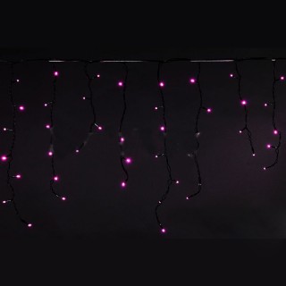 Бахрома светод. 3*0,6м (140LED) A-012AR PN провод черный, розовая, влагозащ.