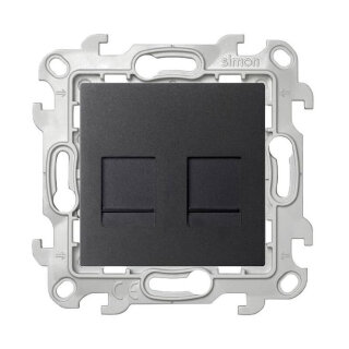 Simon 24 Графит Розетка 2хRJ45 кат. 5е UTP