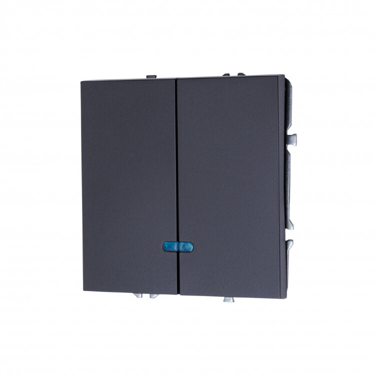 MIKAMI MI-5 Выключатель 2-кл с подсветкой Черный soft touch