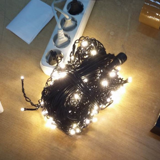 Бахрома светод. 5*0,6м (180LED) A-056AR WW провод черный, тепло-белая, влазозащ.