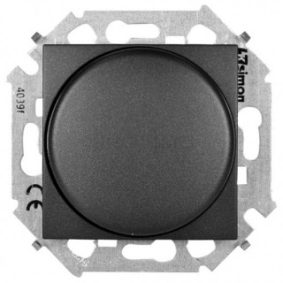 Simon15 Светорегулятор поворотный для диммируемых LED ламп, 230В, 5-215Вт, винт.зажим графит