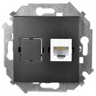 Simon15 Розетка компьютерная 1-ая RJ45 кат.5е, Systimax, графит