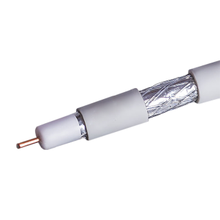 Кабель коаксиальный RG-6 белый CCS 1.02 / Conduct. 21% / Al 64х0.12 / внутренний (SUPRLAN)