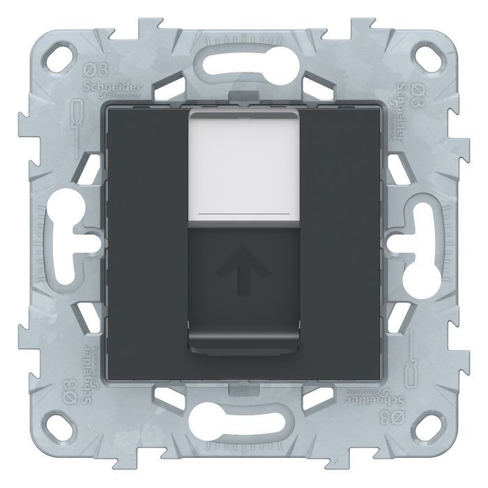SE Unica New Антрацит Розетка компьютерная, RJ45, одиночная кат. 5е UTP