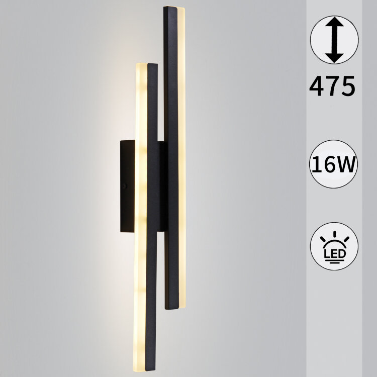 Бра SNEHA 86233-9.2-001U LED2X8W BK